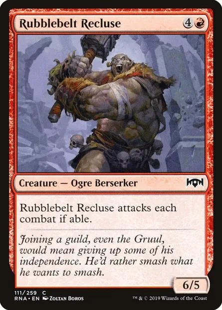 Rubblebelt Recluse, Magic card RNA 111 — Ravnica Allegiance set