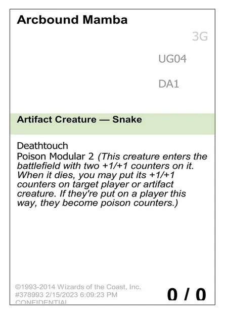 Arcbound Mamba, Magic card UNK UG04 — Unknown Event set