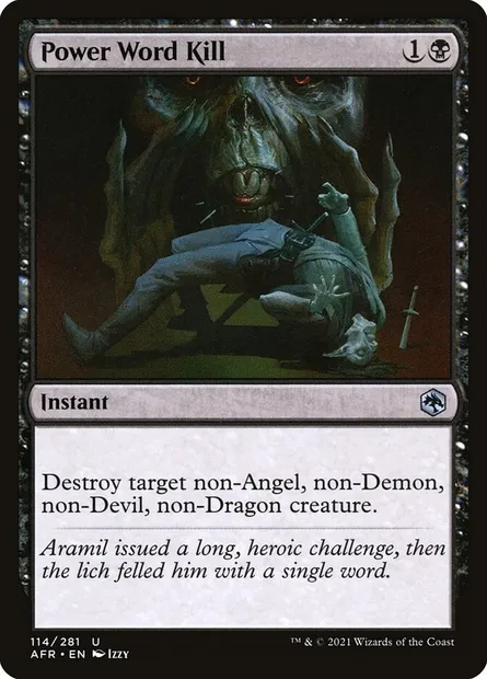 Power Word Kill, Magic card AFR 114 — Adventures in the Forgotten Realms set