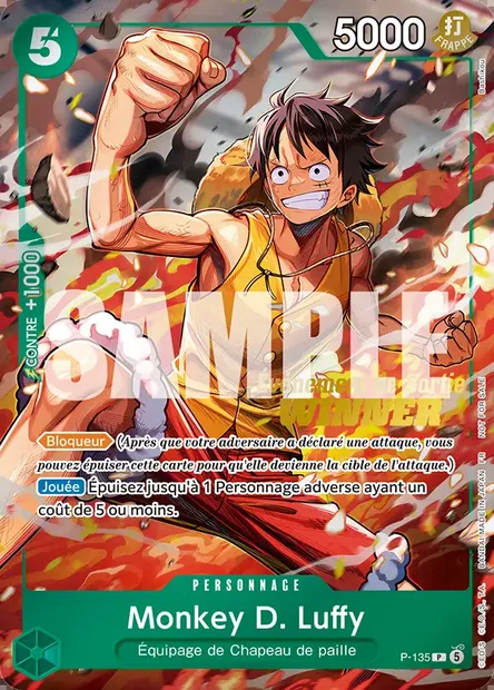 Monkey D. Luffy, carte One Piece P-135 — extension Carte promo