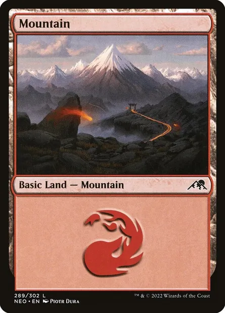 Mountain, Magic card NEO 289 — Kamigawa: Neon Dynasty set