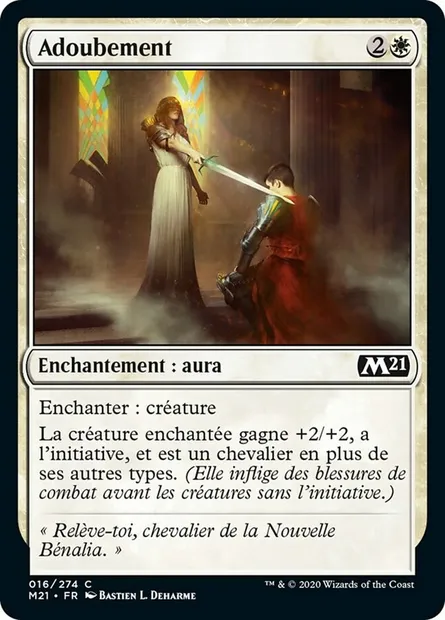 Adoubement, carte Magic M21 16 — extension Core Set 2021