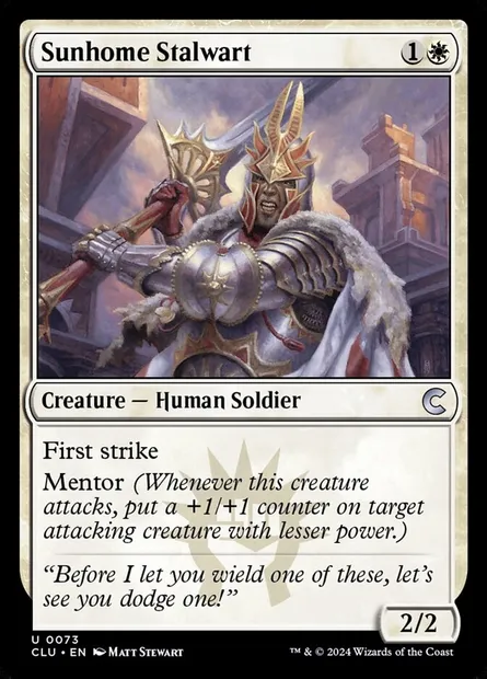 Vaillant de Solcastel, carte Magic CLU 73 — extension Ravnica: Clue Edition