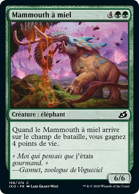 Mammouth à miel, carte Magic IKO 158 — extension Ikoria: Lair of Behemoths