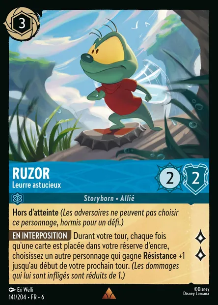 Ruzor - Leurre astucieux, carte Disney Lorcana CH6-141 — extension La Mer Azurite