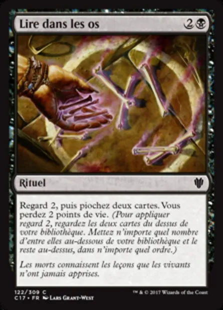 Lire dans les os, carte Magic C17 122 — extension Commander 2017