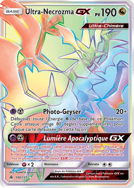 Ultra-Necrozma GX, carte Pokémon FLI 140 — extension Lumière Interdite