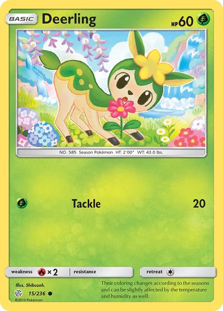 Deerling, Pokémon card CEC 15 — Cosmic Eclipse set