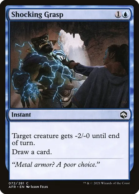 Shocking Grasp, Magic card AFR 72 — Adventures in the Forgotten Realms set