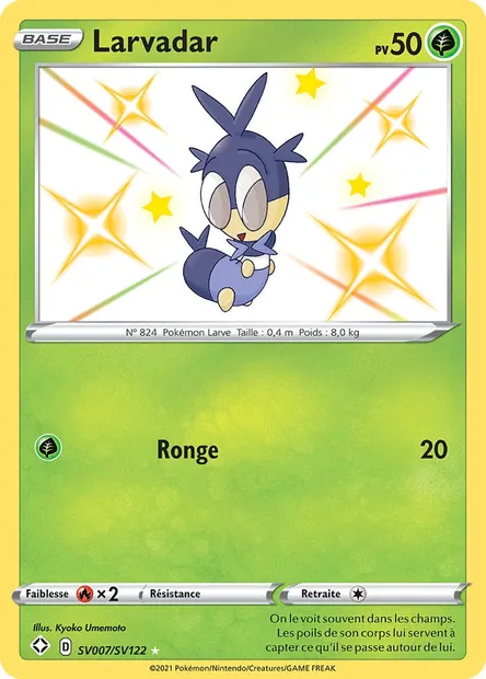 Larvadar, carte Pokémon SHF SV007 — extension Destinées Radieuses