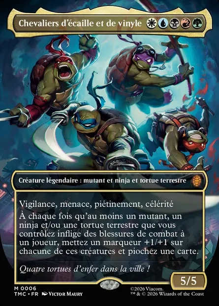 Chevaliers d'écaille et de vinyle, carte Magic TMC 6 — extension Teenage Mutant Ninja Turtles Eternal