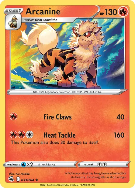 Arcanine, Pokémon card FST 33 — Fusion Strike set