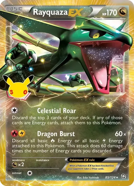 Rayquaza EX, Pokémon card 30C CC016 — 30th Celebration set
