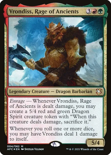 Vrondiss, Rage of Ancients, Magic card AFC 4 — Forgotten Realms Commander set