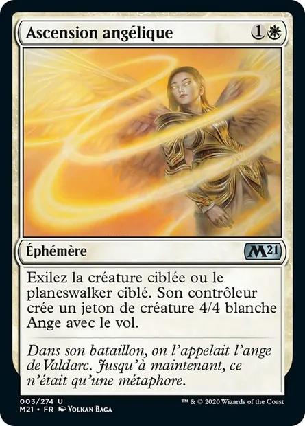 Ascension angélique, carte Magic M21 3 — extension Core Set 2021