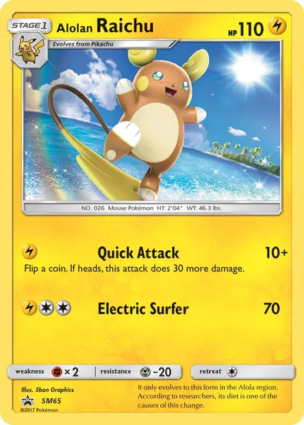 Alolan Raichu, Pokémon card SM 65 — SM Black Star Promos set