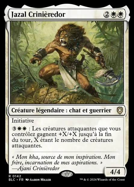 Jazal Crinièredor, carte Magic BLC 142 — extension Bloomburrow Commander