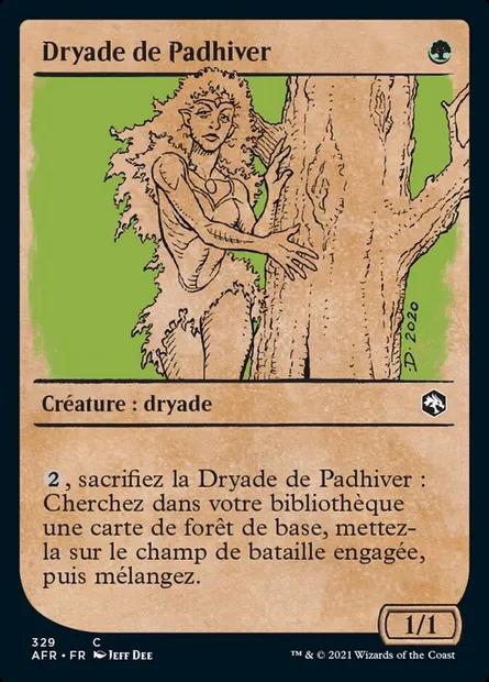 Dryade de Padhiver, carte Magic AFR 329 — extension Forgotten Realms: Aventures dans les Royaumes Oubliés