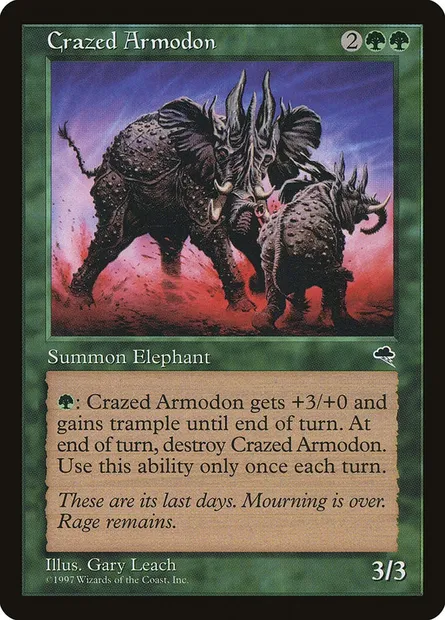 Crazed Armodon, Magic card TMP 220 — Tempest set