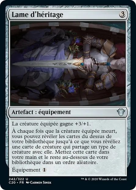 Lame d'héritage, carte Magic C20 242 — extension Commander 2020