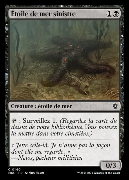 Étoile de mer sinistre, carte Magic MKC 140 — extension Murders at Karlov Manor Commander