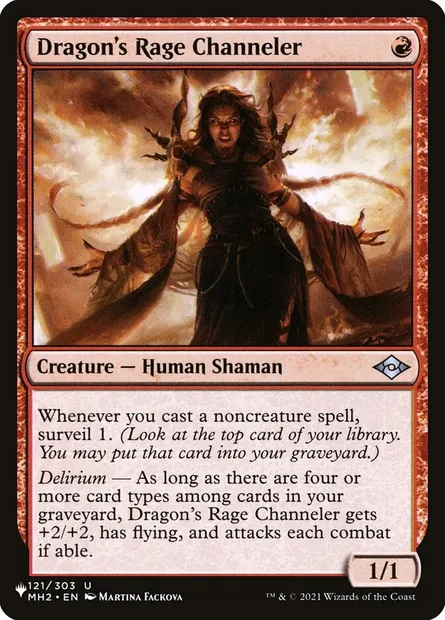 Dragon's Rage Channeler, Magic card PLST MH2-121 — The List set