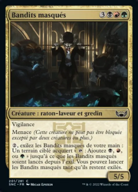 Bandits masqués, carte Magic SNC 201 — extension Les rues de la Nouvelle-Capenna