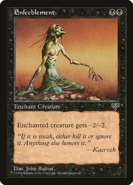 Enfeeblement, Magic card MIR 121 — Mirage set