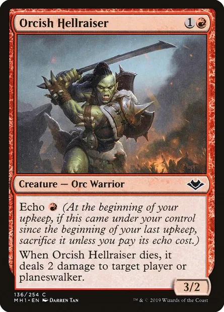 Orcish Hellraiser, Magic card MH1 136 — Modern Horizons set