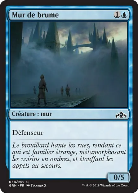 Mur de brume, carte Magic GRN 58 — extension Les Guildes de Ravnica