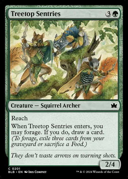 Treetop Sentries, Magic card BLB 201 — Bloomburrow set