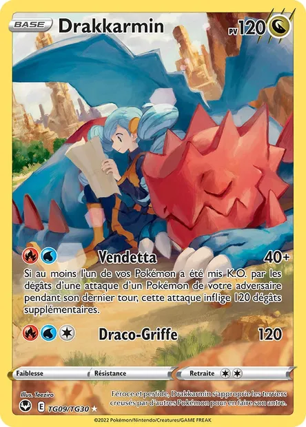Drakkarmin, carte Pokémon SIT TG09 — extension Tempête Argentée