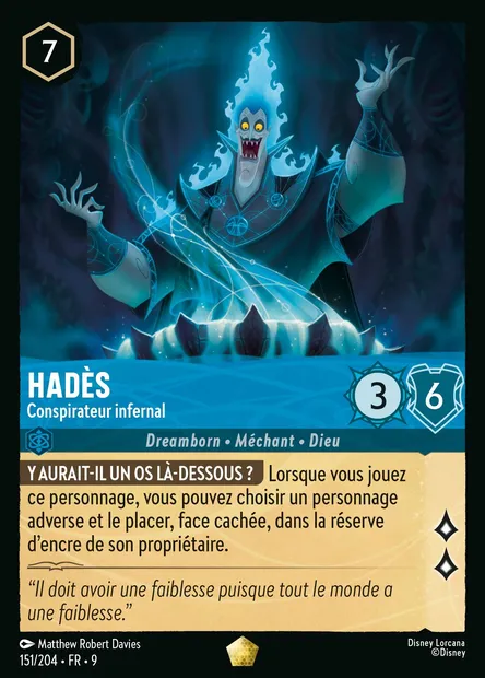 Hadès - Conspirateur infernal, carte Disney Lorcana CH9-151 — extension Fabuleux