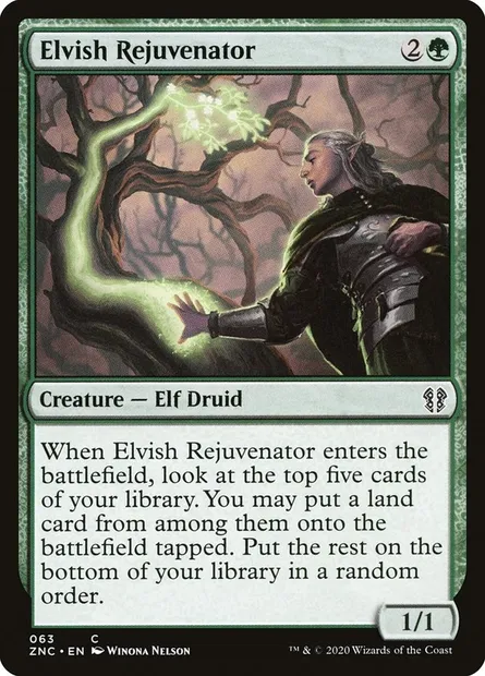 Elvish Rejuvenator, Magic card ZNC 63 — Zendikar Rising Commander set