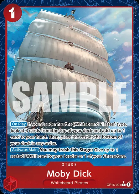 Moby Dick, One Piece card OP16-021 — THE TIME OF BATTLE set