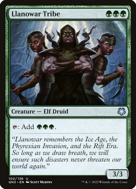 Llanowar Tribe, Magic card GN3 102 — Game Night: Free-for-All set