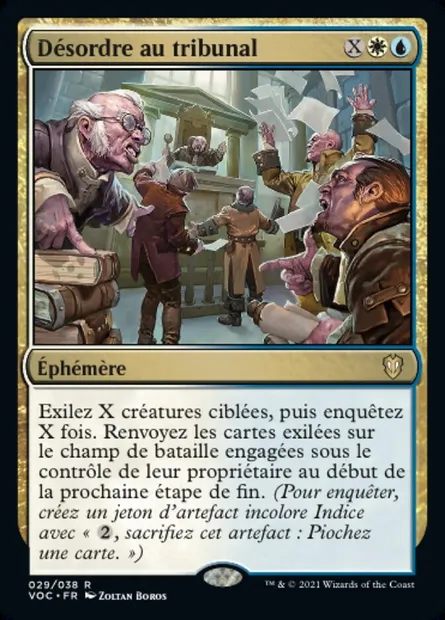 Désordre au tribunal, carte Magic VOC 29 — extension Crimson Vow Commander