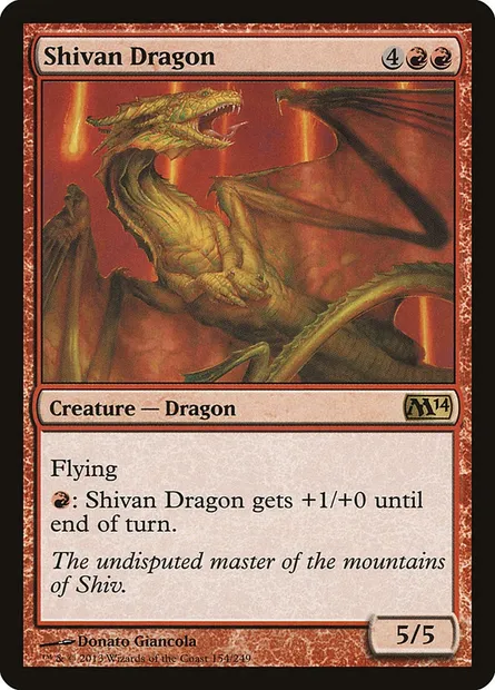 Shivan Dragon, Magic card M14 154 — Magic 2014 set