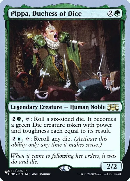 Pippa, Duchess of Dice, Magic card ULST 40 — The List (Unfinity Foil Edition) set