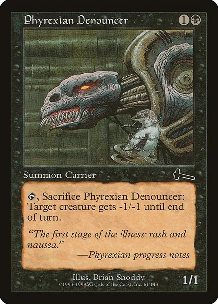 Phyrexian Denouncer, Magic card ULG 61 — Urza's Legacy set