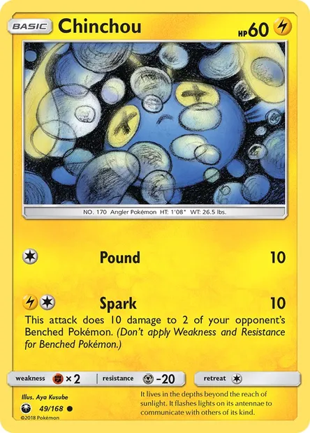 Chinchou, Pokémon card CES 49 — Celestial Storm set