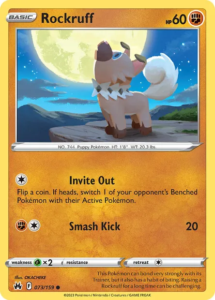 Rockruff, Pokémon card CRZ 073 — Crown Zenith set