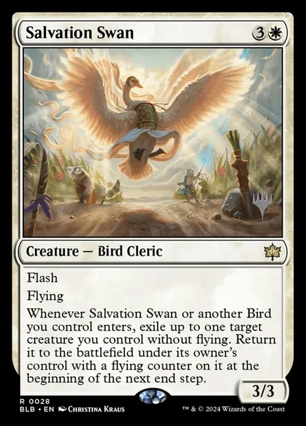 Salvation Swan, Magic card PBLB 28p — Bloomburrow Promos set