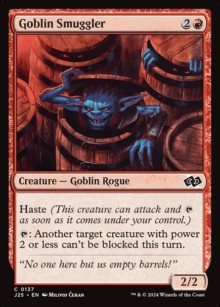 Goblin Smuggler, Magic card J25 137 — Foundations Jumpstart set