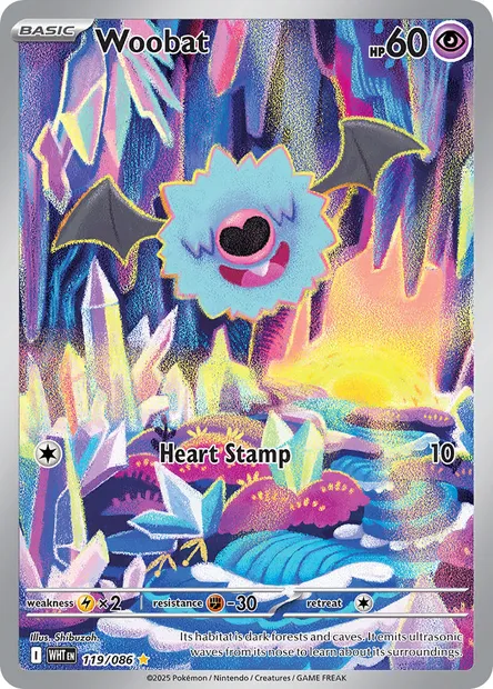 Woobat, Pokémon card WHT 119 — White Flare set