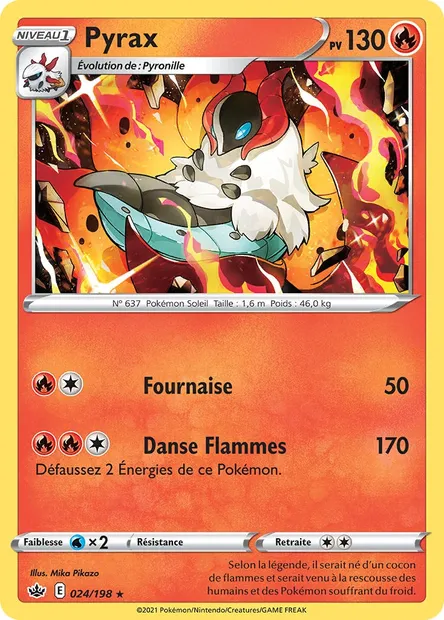 Pyrax, carte Pokémon CRE 24 — extension Règne de Glace