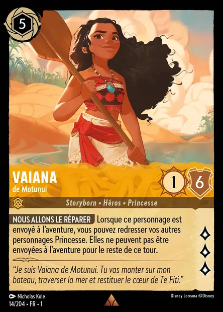 Vaiana - de Motunui, carte Disney Lorcana CH1-014 — extension Premier Chapitre