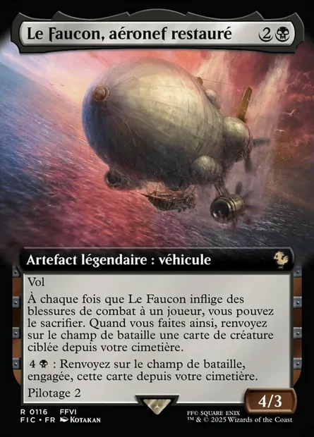 Le Faucon, aéronef restauré, carte Magic FIC 116 — extension Final Fantasy Commander