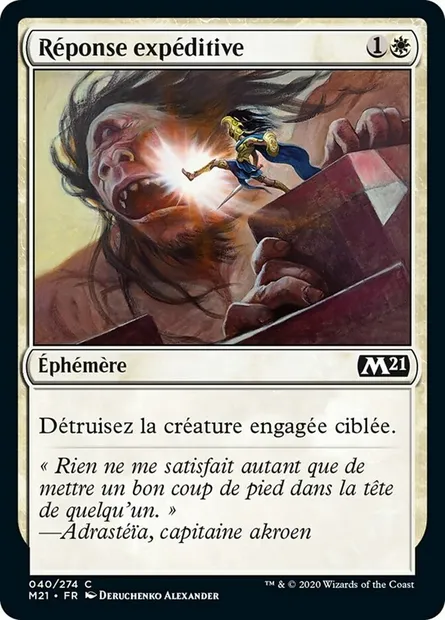 Réponse expéditive, carte Magic M21 40 — extension Core Set 2021