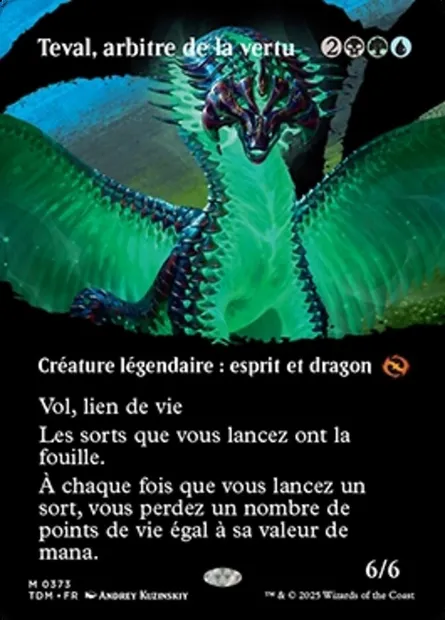 Teval, arbitre de la vertu, carte Magic TDM 373 — extension Tarkir: Dragonstorm